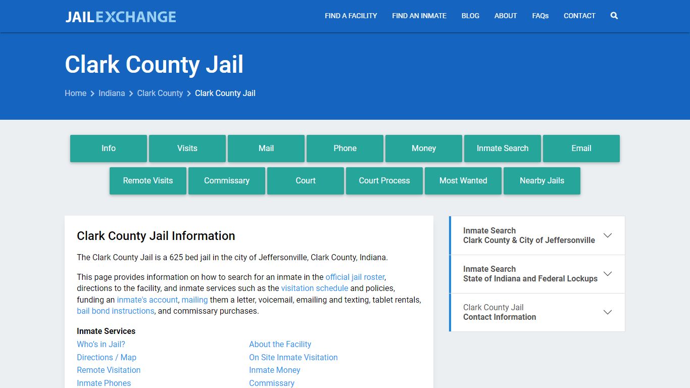 Clark County Jail, IN Inmate Search, Information